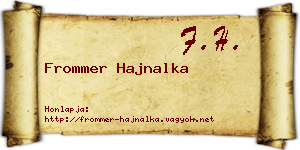 Frommer Hajnalka névjegykártya